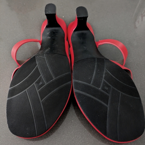 Array Red Sandal Heels Size 11M 3" Heel Flip Flop Straps NWOB - Picture 9 of 12